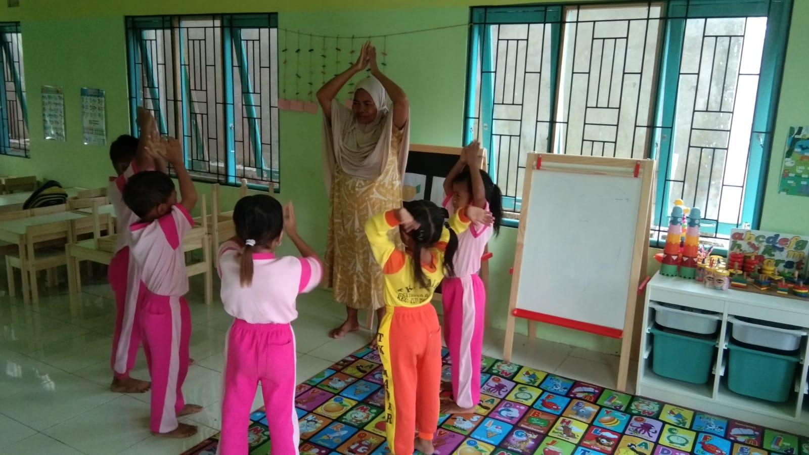 A Child Friendly Space offering free childcare to workers in a rattan community in Indonesia, 2023